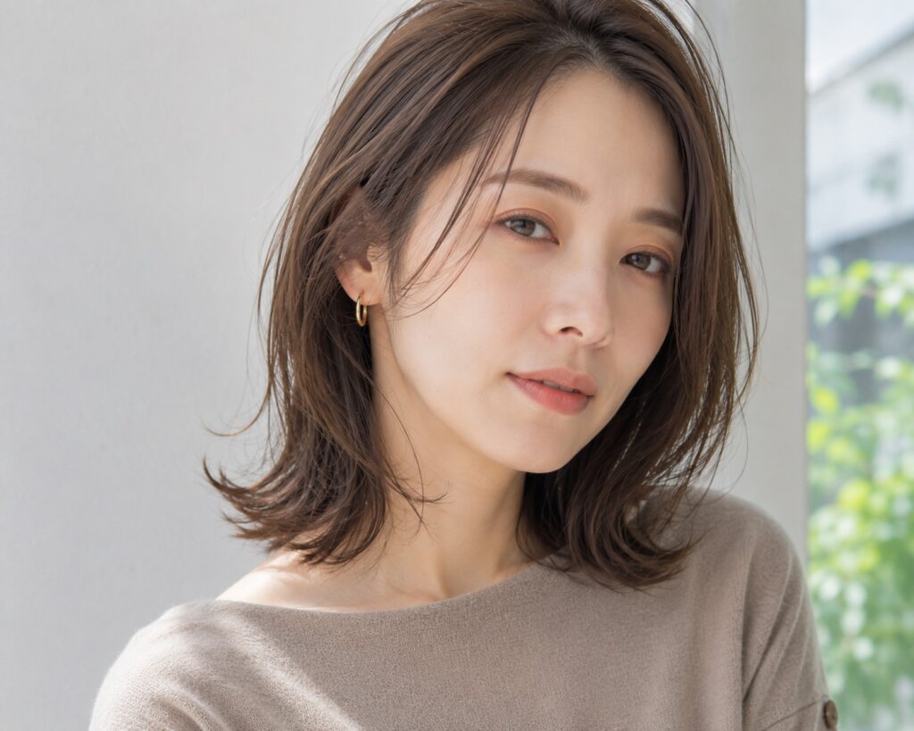 パーマをかけた女性