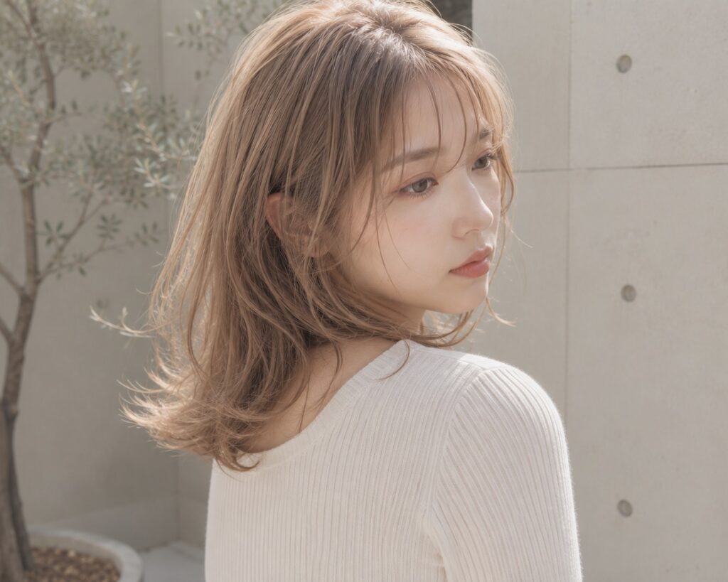 パーマをかけた女性